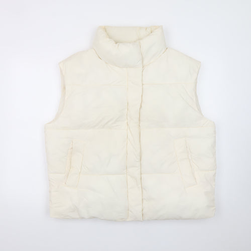 George Women’s Ivory Puffer Gilet Waistcoat Size 12-14
