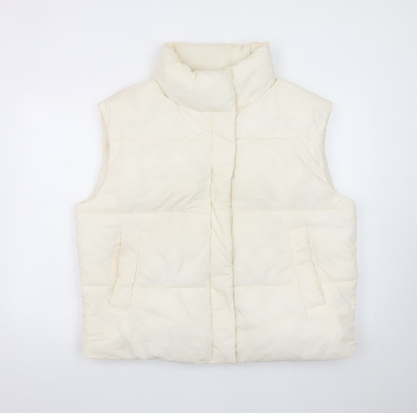 George Women’s Ivory Puffer Gilet Waistcoat Size 12-14