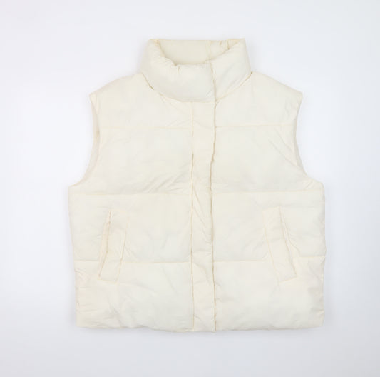 George Women’s Ivory Puffer Gilet Waistcoat Size 12-14