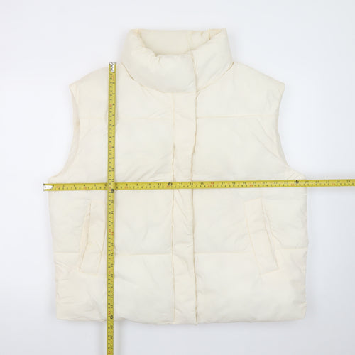 George Women’s Ivory Puffer Gilet Waistcoat Size 12-14