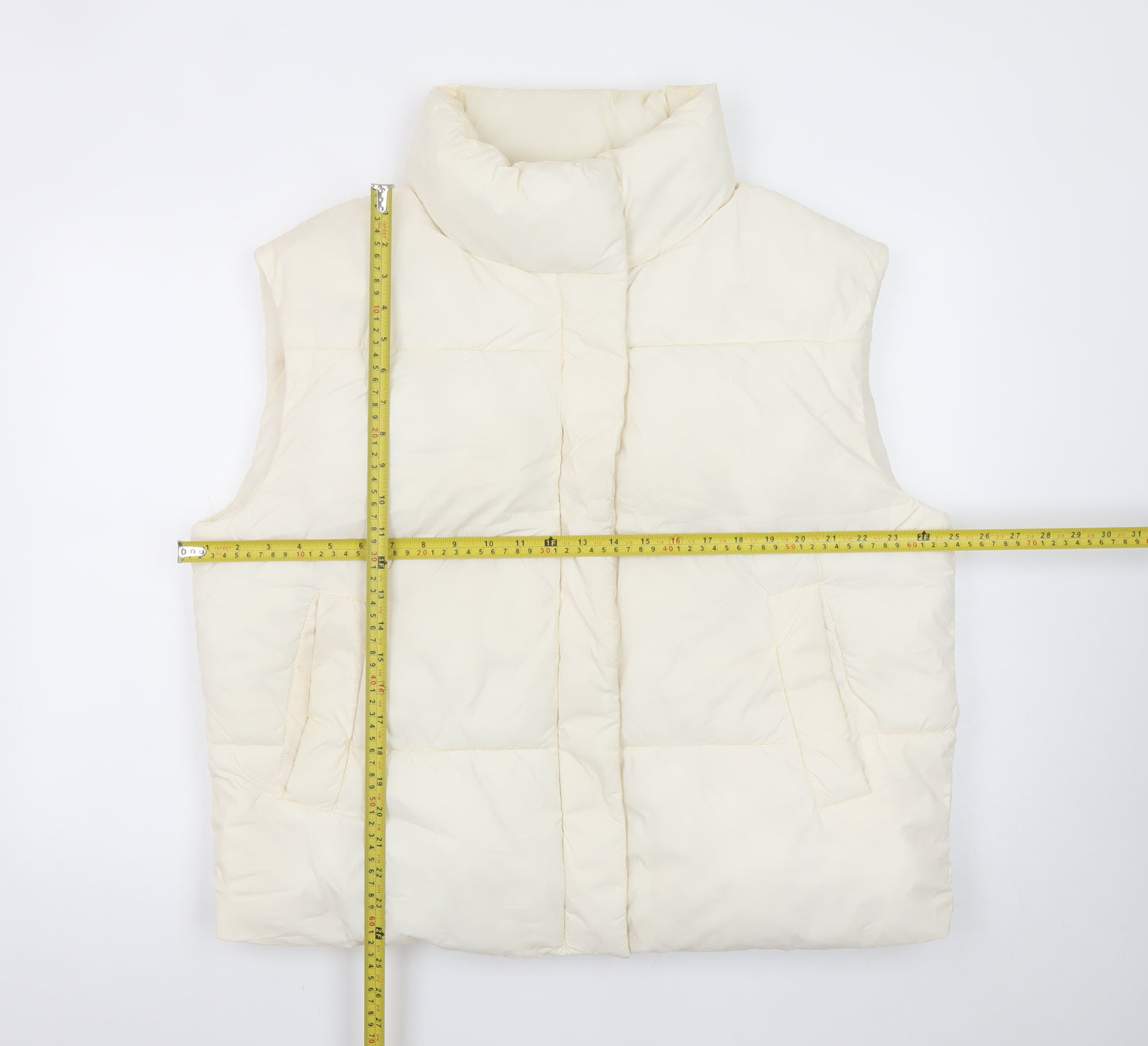 George Women’s Ivory Puffer Gilet Waistcoat Size 12-14
