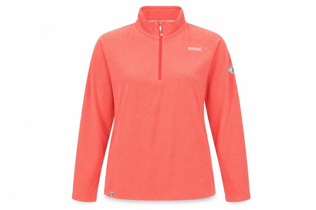 Front view of Regatta women’s coral 1/4 zip pullover fleece sweatshirt uk 16