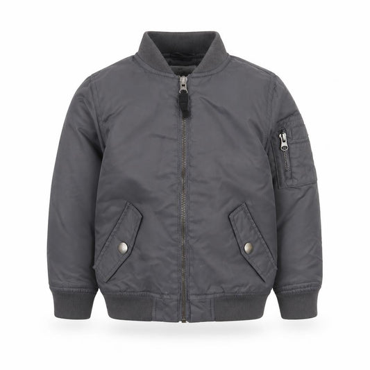 Next Boys Grey Bomber Jacket 4 Years Nylon Lined Zip Pockets Classic Style