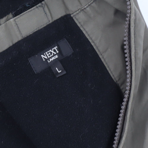 Next Mens Green Hooded Cotton Parka Jacket L Warm Lined Casual Coat