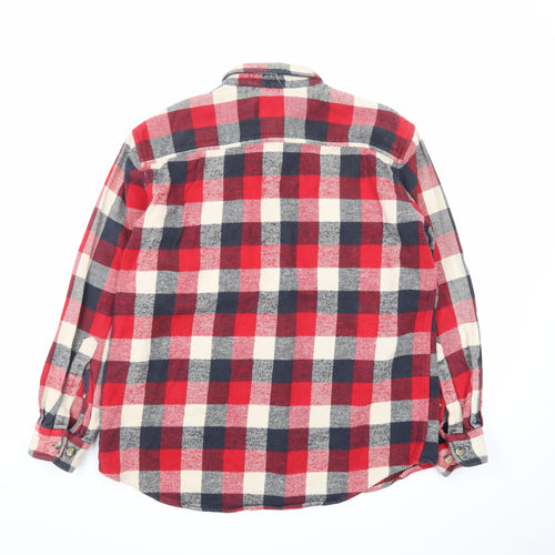 RedHead Men's Red Checked Flannel Button-Up Shirt Size L