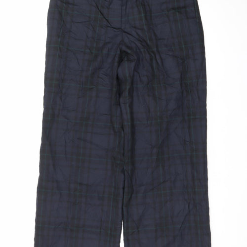 Talbots Blue Check Wool Stretch Women's Trousers Size M