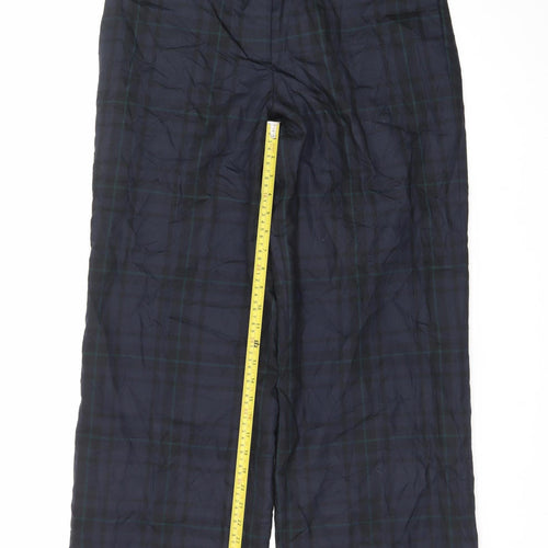 Talbots Blue Check Wool Stretch Women's Trousers Size M