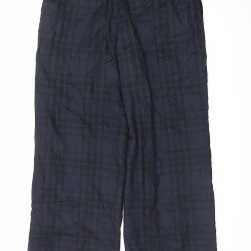 Talbots Blue Check Wool Stretch Women's Trousers Size M