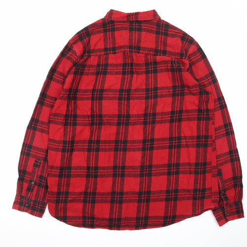 The Foundry Men’s Red Plaid Flannel Button-Up Shirt 2XL Big & Tall