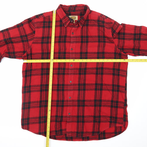 The Foundry Men’s Red Plaid Flannel Button-Up Shirt 2XL Big & Tall