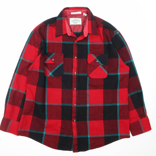 Northwest Territory Men's Red Check Flannel Button-Up Shirt XL