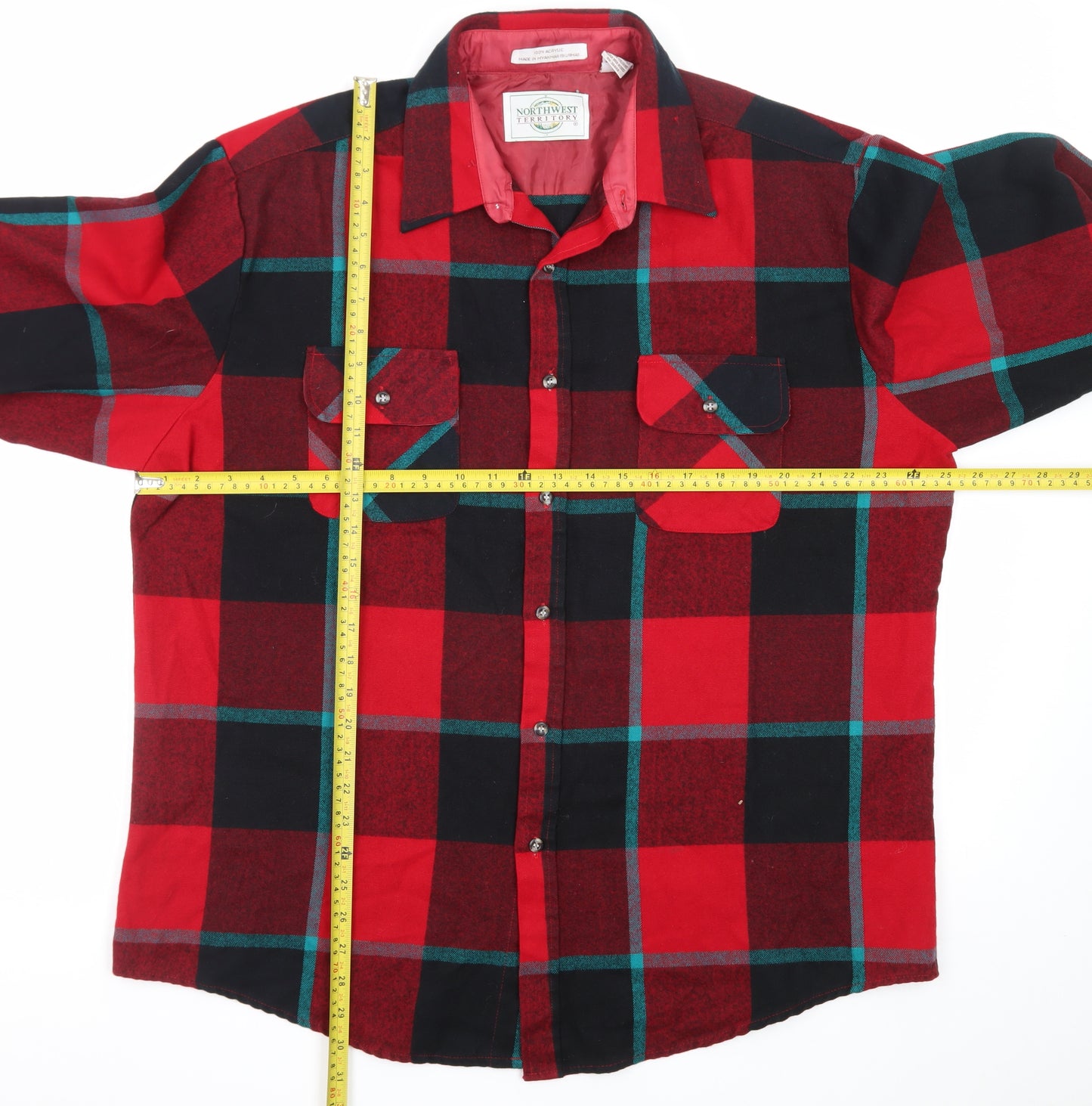 Northwest Territory Men's Red Check Flannel Button-Up Shirt XL