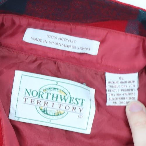Northwest Territory Men's Red Check Flannel Button-Up Shirt XL