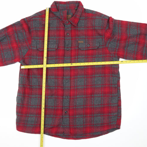 Orvis Men's Red Plaid Flannel Button-Up Shirt XL Long Sleeve Cotton Blend