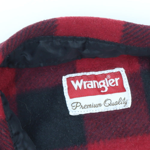 Wrangler Men's Red Check Flannel Long Sleeve Button-Up Shirt L
