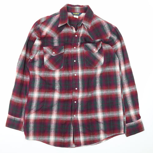OshKosh B’gosh Men’s Red Plaid Flannel Button-Up Shirt M