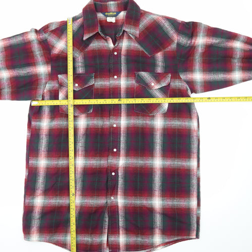 OshKosh B’gosh Men’s Red Plaid Flannel Button-Up Shirt M