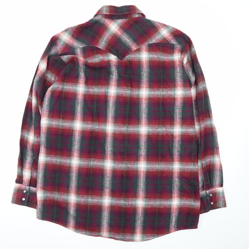 OshKosh B’gosh Men’s Red Plaid Flannel Button-Up Shirt M
