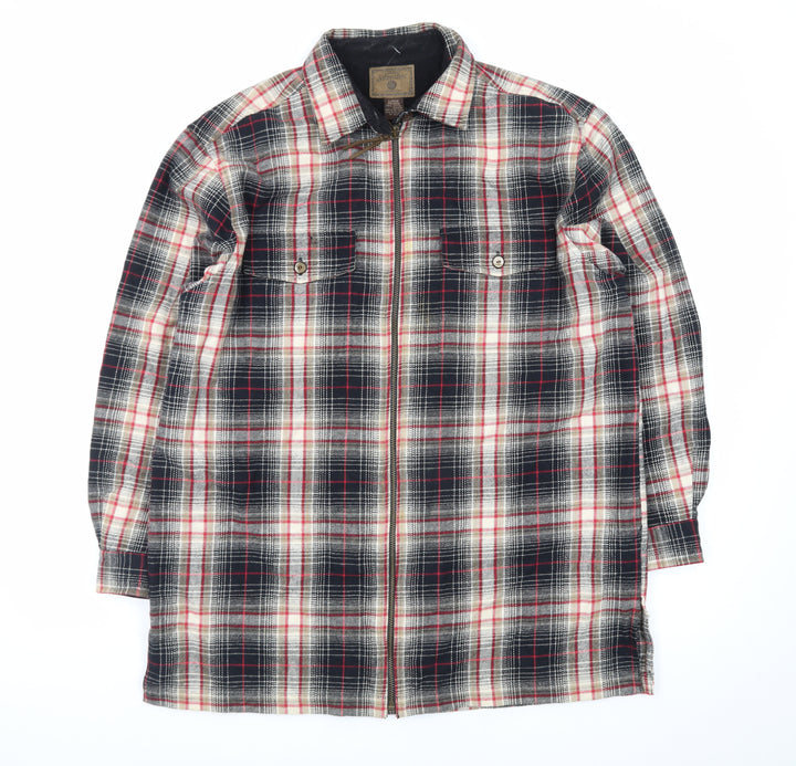 St. Johns Bay Men's Multicoloured Plaid Cotton Flannel Shirt Zip Front L