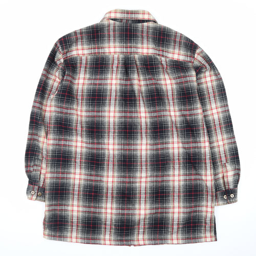 St. Johns Bay Men's Multicoloured Plaid Cotton Flannel Shirt Zip Front L