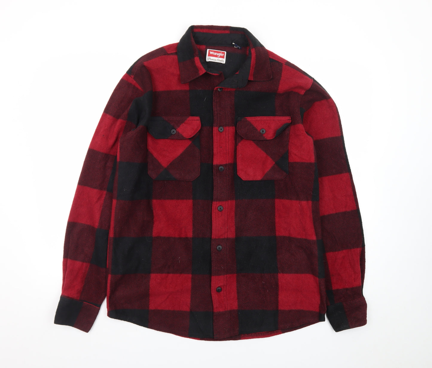 Wrangler Men's Red Black Check Flannel Long Sleeve Shirt M
