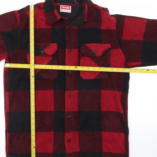 Wrangler Men's Red Black Check Flannel Long Sleeve Shirt M