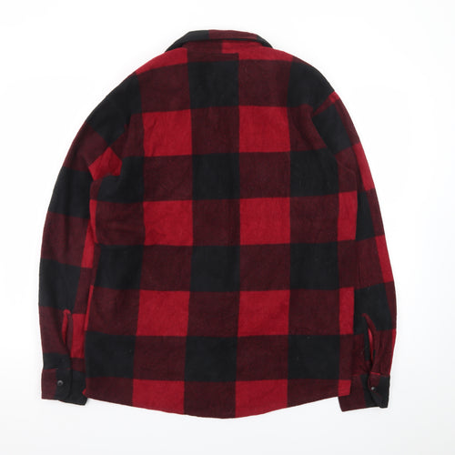 Wrangler Men's Red Black Check Flannel Long Sleeve Shirt M