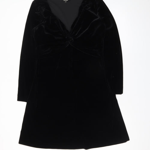 Lori M Collection Women’s Black Velvet A-Line Party Dress L