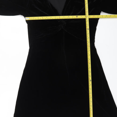 Lori M Collection Women’s Black Velvet A-Line Party Dress L