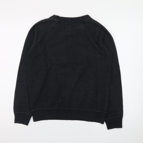 Roots Men's Black XS Pullover Sweatshirt Logo Knit Classic