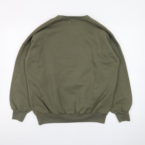 Oceanic Classic Women's Green Wolf Print Pullover Sweatshirt Size S