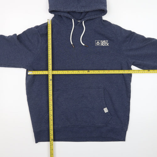 Saltrock Men's Blue Pullover Hoodie Size M Logo Fleece Sweatshirt