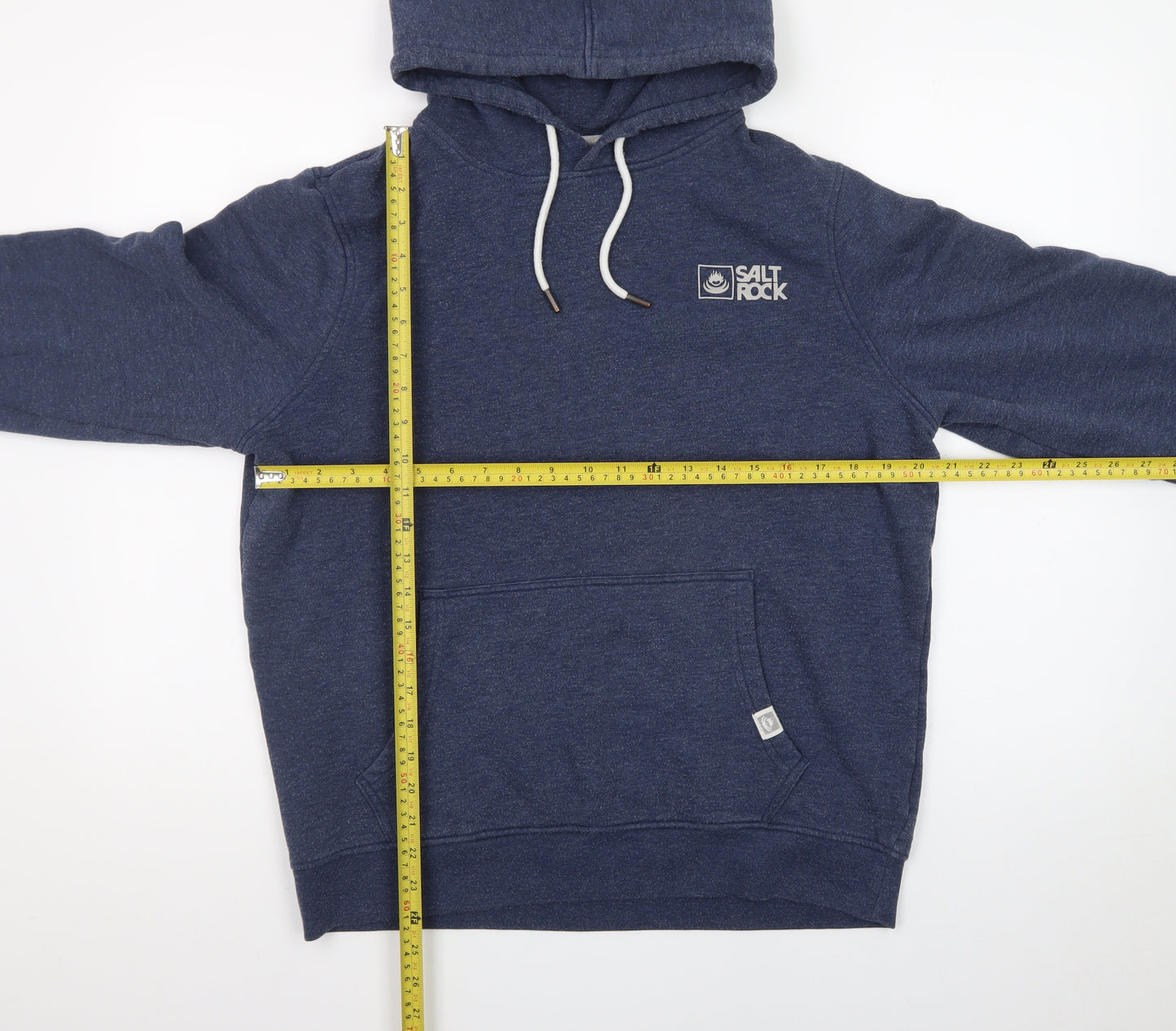 Saltrock Men's Blue Pullover Hoodie Size M Logo Fleece Sweatshirt
