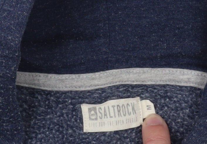 Saltrock Men's Blue Pullover Hoodie Size M Logo Fleece Sweatshirt