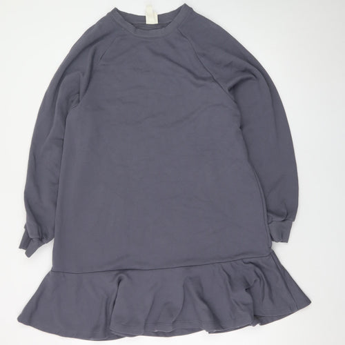 H&M Women Grey Long Sleeve Sweatshirt Dress Size S