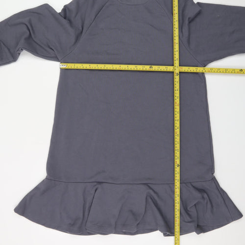 H&M Women Grey Long Sleeve Sweatshirt Dress Size S
