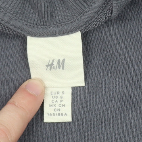 H&M Women Grey Long Sleeve Sweatshirt Dress Size S