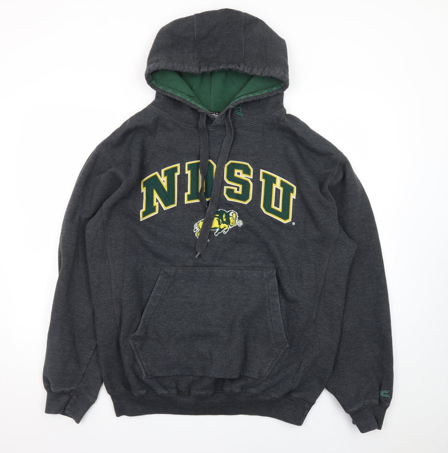 Colosseum Athletics Men's Grey L Pullover Hoodie NDSU Logo Sweatshirt