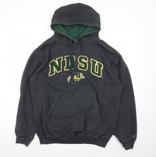 Colosseum Athletics Men's Grey L Pullover Hoodie NDSU Logo Sweatshirt