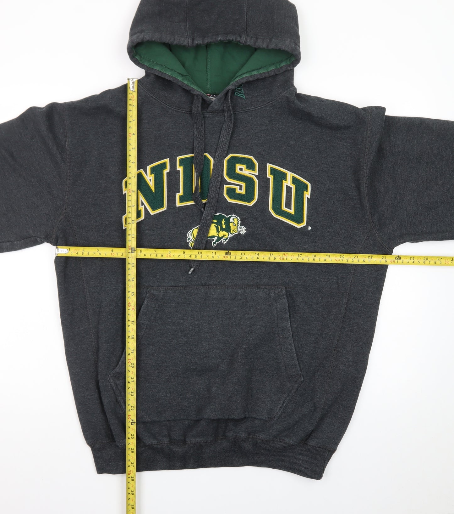 Colosseum Athletics Men's Grey L Pullover Hoodie NDSU Logo Sweatshirt