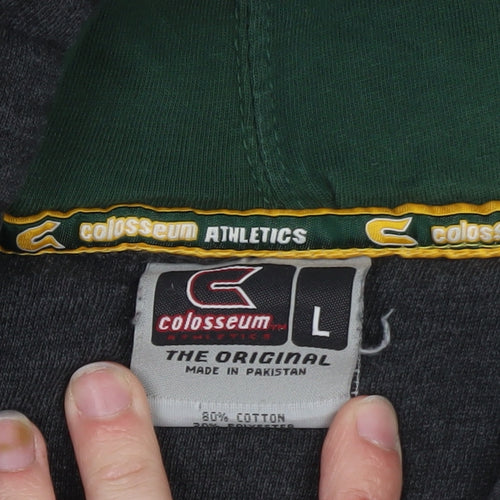 Colosseum Athletics Men's Grey L Pullover Hoodie NDSU Logo Sweatshirt