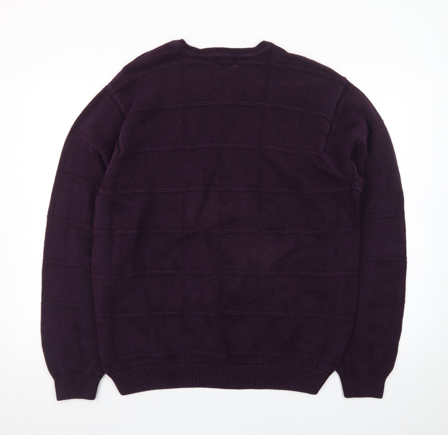 IZOD Men's Purple Cotton Crew Neck Jumper Size L
