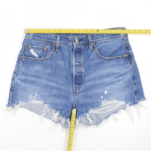 Levi's Women's Blue High Rise Cut-Off Denim Shorts Size 14