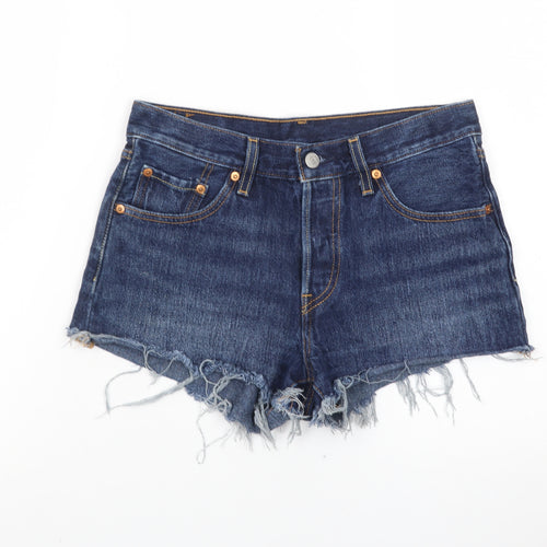 Levi's Women Blue Denim Cut-Off Shorts W25 UK 6 Classic 100% Cotton