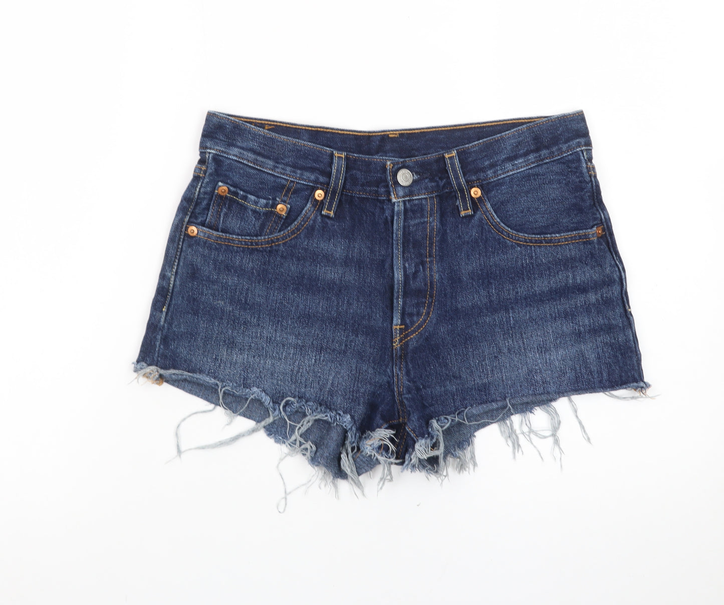 Levi's Women Blue Denim Cut-Off Shorts W25 UK 6 Classic 100% Cotton