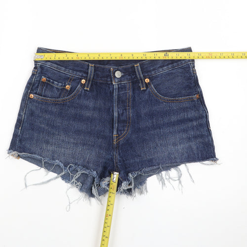 Levi's Women Blue Denim Cut-Off Shorts W25 UK 6 Classic 100% Cotton