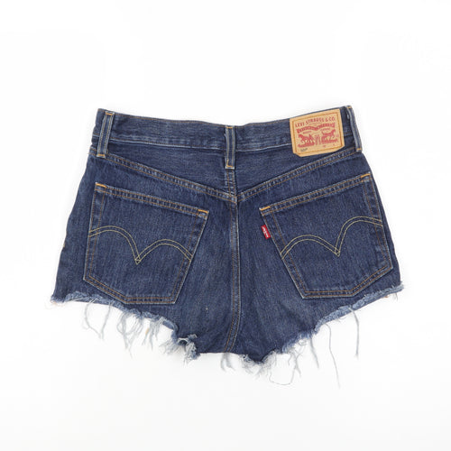 Levi's Women Blue Denim Cut-Off Shorts W25 UK 6 Classic 100% Cotton