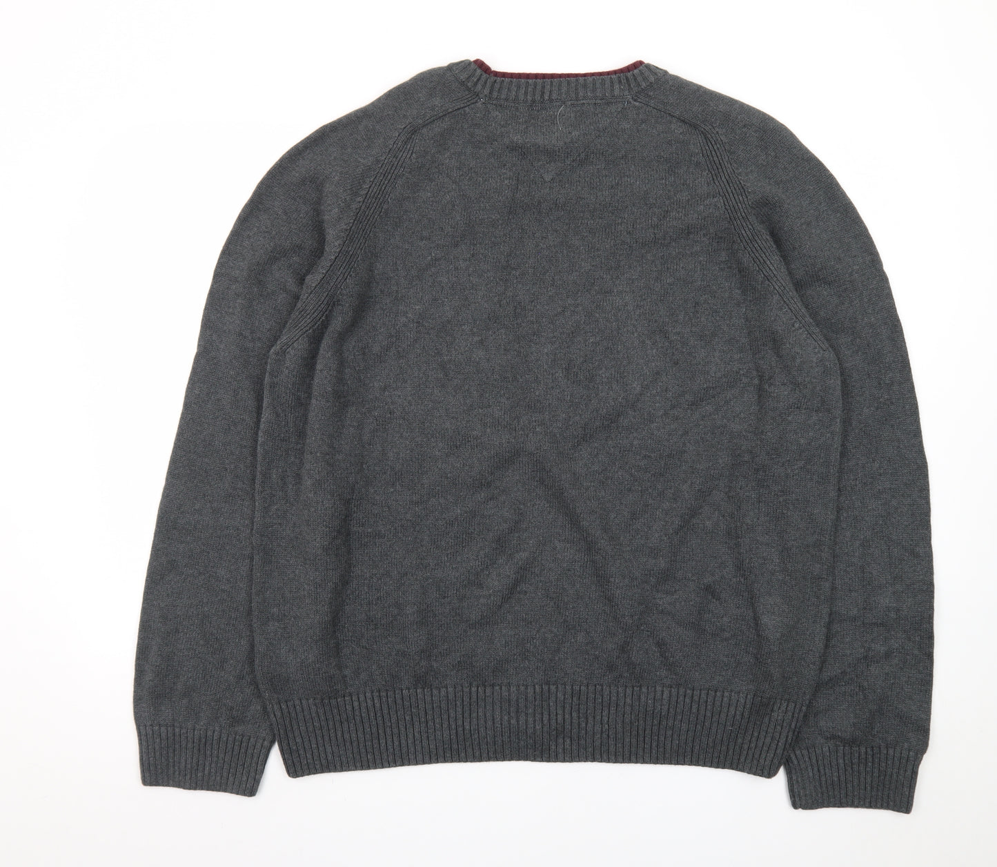 Tommy Hilfiger Men’s Grey Cotton Crew Neck Pullover Jumper M