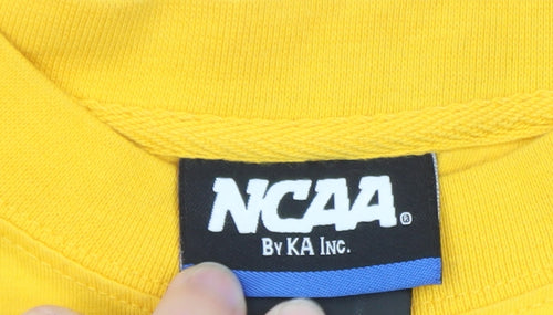 NCAA Men's L Black Yellow Iowa Hawkeyes Long Sleeve Cotton T-Shirt
