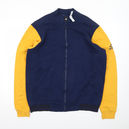 Adidas Men's Blue & Yellow Varsity Full Zip Jacket Size L